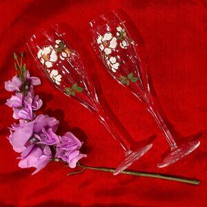 Vintage Perrier Jouet Belle Epoque Champagne Flutes
